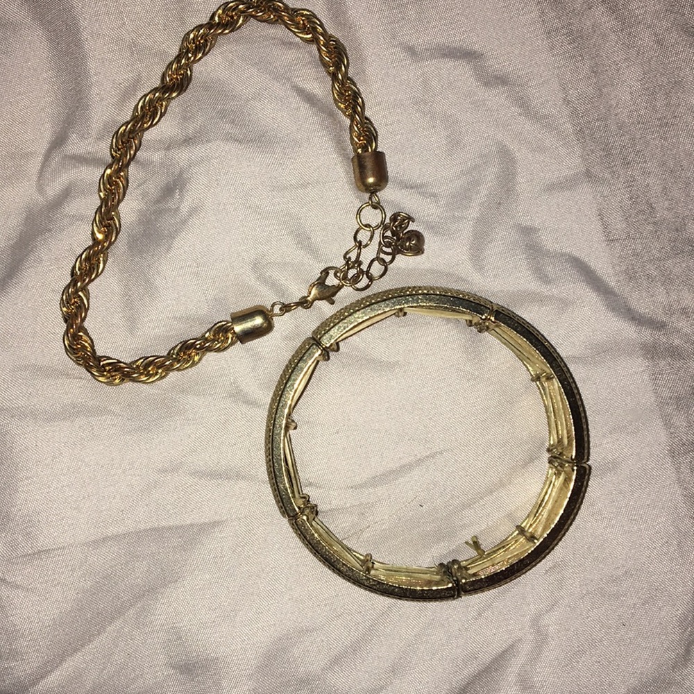 Two gold bracelets